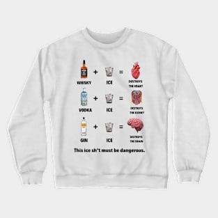 This Ice Sh*t Must Be Dangerous Alcohol Humor Crewneck Sweatshirt